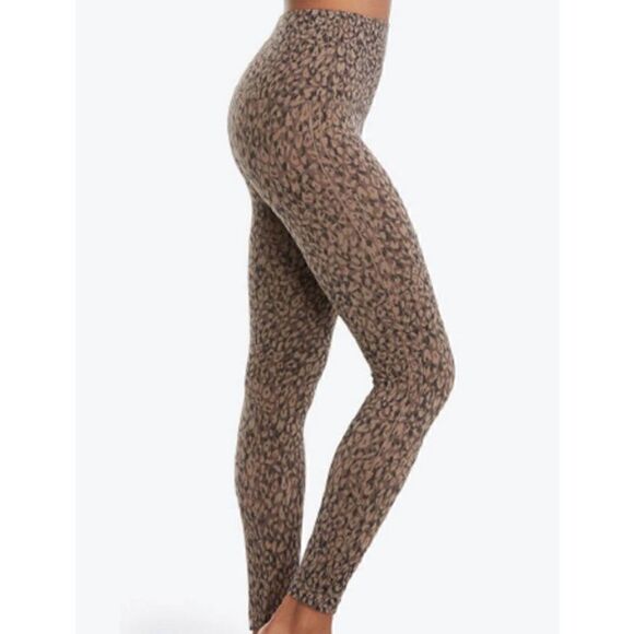 SPANX Look at Me Now Seamless Leggings Mini Leopard Brown Women's Small - Picture 2 of 6